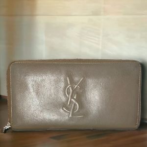 YSL Logo Belle de Jour Zip Around Wallet